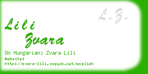 lili zvara business card